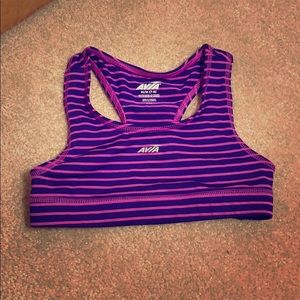 Pink and Purple Striped Girls Sports Bra